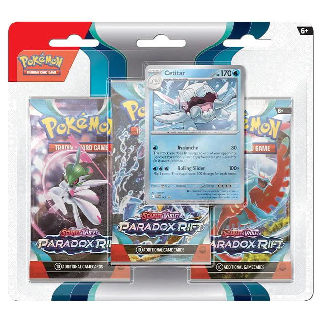 Pokémon Scarlet & Violet – SV04 Paradox Rift – 3-Pack Blister Cetitan