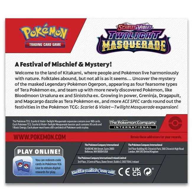 Pokémon Scarlet & Violet – SV06 Twilight Masquerade – Booster Box