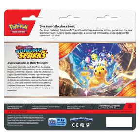 Pokémon Scarlet & Violet – SV08 Surging Sparks – 3-Pack Blister Zapdos