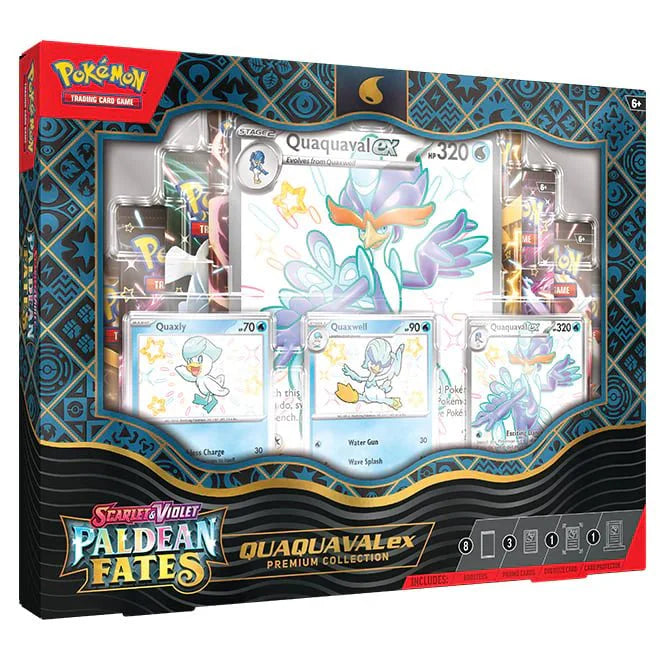 Pokémon Scarlet & Violet – SV4.5 Paldean Fates – Shiny Quaquaval ex Premium Collection
