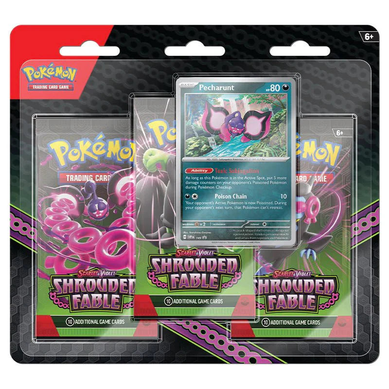 Pokémon Scarlet & Violet – SV6.5 Shrouded Fable – 3-Pack Blister Pecharunt